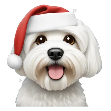 Bichon havanese with christmas hat sticker
