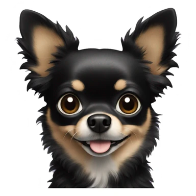 Black fluffy chihuahua  sticker