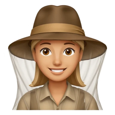 person wearing a mosquito net and a indiana jones hat combination  sticker