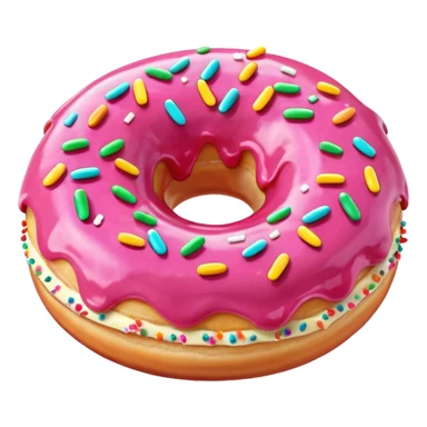 Pink cream donut sticker