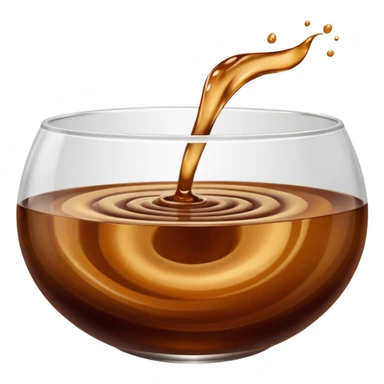 brown liquid in bowl sticker