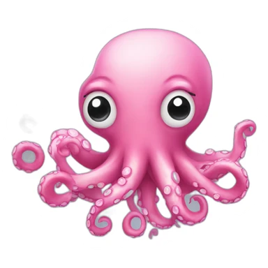 cute pink octopus sticker