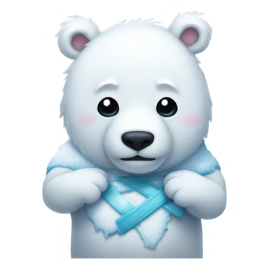 Ice bear with snowrabit in arms sticker