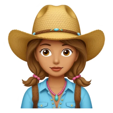 Cowgirl with beach hat sticker