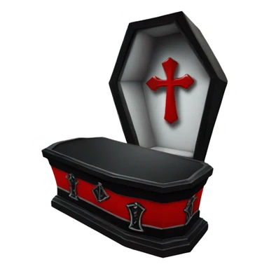 Red and black Gothic coffin with a ankh ￼ sticker