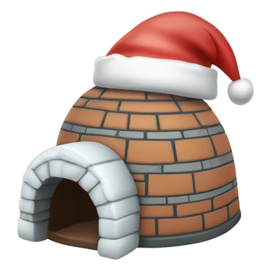 igloo xmas santa hat sticker