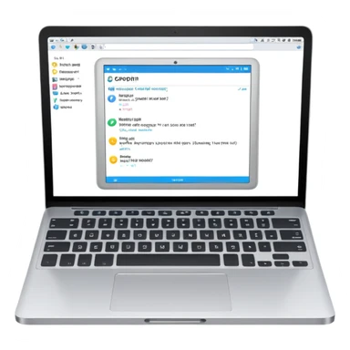 laptop with coding app opened sticker
