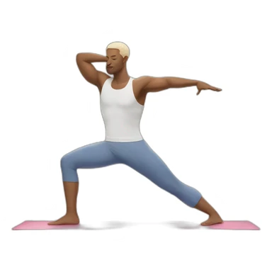 white man doing warrior 2 yoga pose sticker