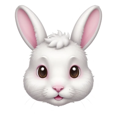 A fluffy white bunny with a tiny soft beard shaped like a cloud, ears perked up and eyes sparkling with curiosity.


















 sticker
