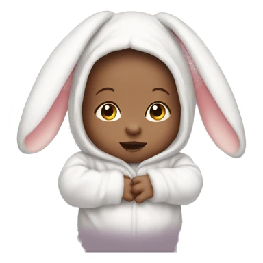 Newborn baby in bunny costume  sticker