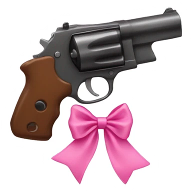 Gun with a pink bow sticker