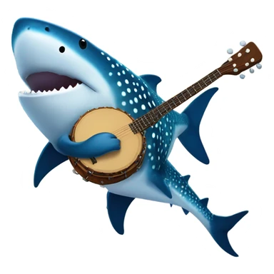 whale shark playing a banjo sticker
