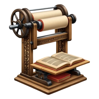Gutenberg printing press, movable type books sticker