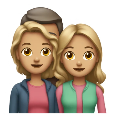 Family of 5 including 2 daughters and a son with mom and dad sticker