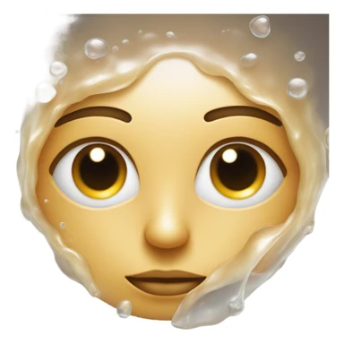 Face covered in liquid sticker