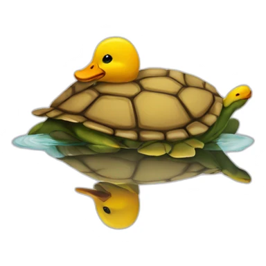 Un canard sur le dos d'une tortue sticker