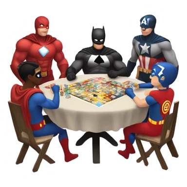 Superheroes playing board games sticker
