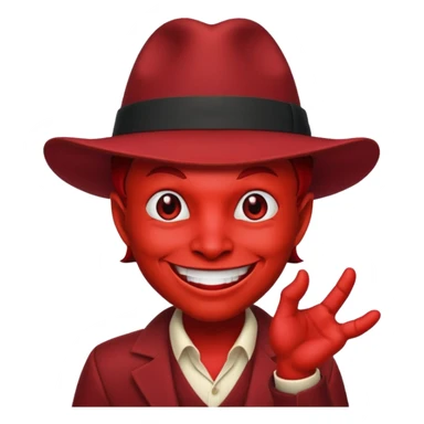 Devil with red fedora sticker