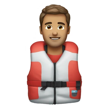 man wearing Red kayaking lifejacket sticker