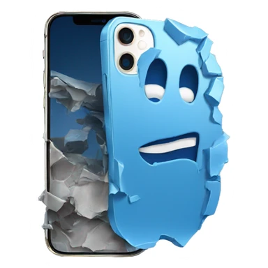 blue and crashed iphone 13 sticker