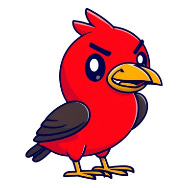 red angry bird sticker