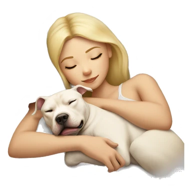 blonde girl sleeping with a pitbull  sticker