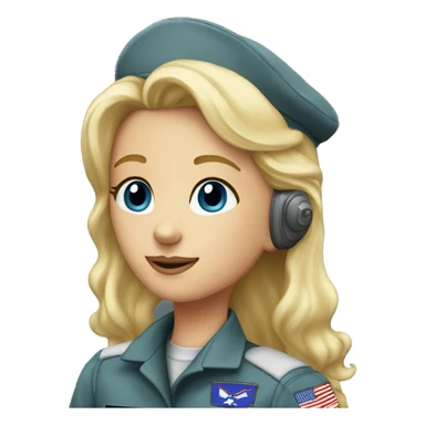 Blonde girl saluting airforce pilot sticker