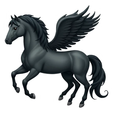 black flying horse Let him look upA sticker