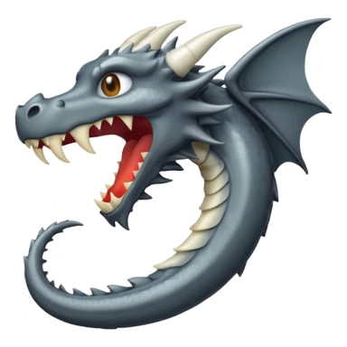 iOS style emoji, minimal dragon fang, dark fantasy object sticker