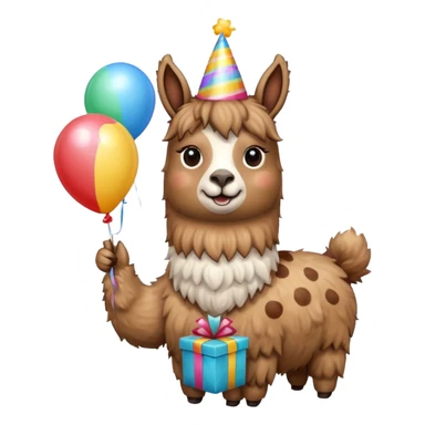 Lama holding birthday balloon  sticker