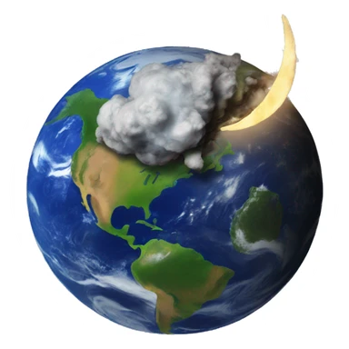 earth and moon crashing  sticker