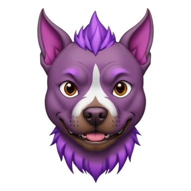 very tattoed brown face pitbull dog with purple spiky hair scary sticker