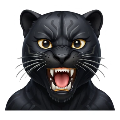 black panther head, mouth wide open, roaring sticker