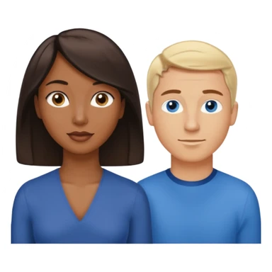 3 Friends standing side by side, charlie's angels style: 1 black woman with a short flat pressed bob, 1 hispanic man with a thin nose and long hair, and 1 white guy with blue eyes and a short brown-blonde haircut sticker