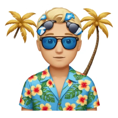 Charlie kirk with blonde hair and Blue eyes on epstein island but make hi really look like Charlie kirk sticker