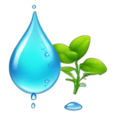 plant and a drop of water sticker
