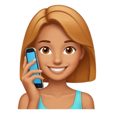 girl in love on phone sticker