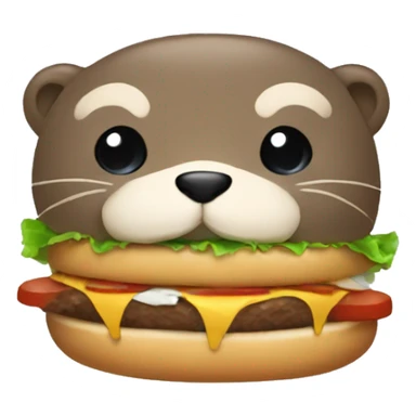an otter eat burger sticker
