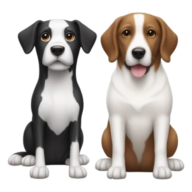 Black and white dog with brown and white dog sticker