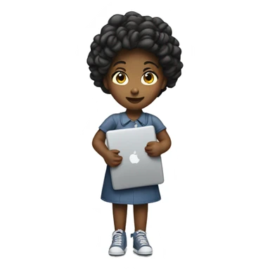 A girl has shortcut, doing graphic design with mac book air sticker