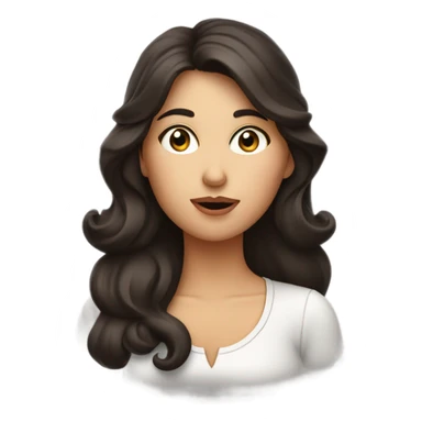 A brunette lady blowing a kiss  sticker