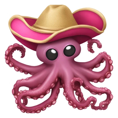 pulpo con sombrero rosita  sticker