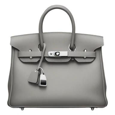 birkin bag in grey colour with silver  sticker