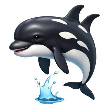 3d Cartoon orca with a tick sticker