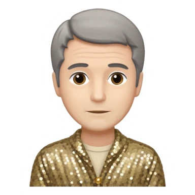 Jeremy Slate, Actor (1926-2006) with gray-brown hair, beige sequin outfit sticker