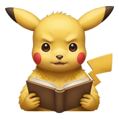 pikachu studying looking into book sweating sticker