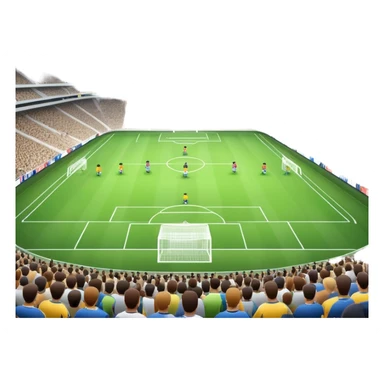 An icon showing a soccer stadium filled with close-up players in action, inspired by EA Sports FC 25. The design features players on the field, with the stadium lights shining brightly and a lively crowd in the stands. Transparent background highlights the energy and excitement of the match. sticker