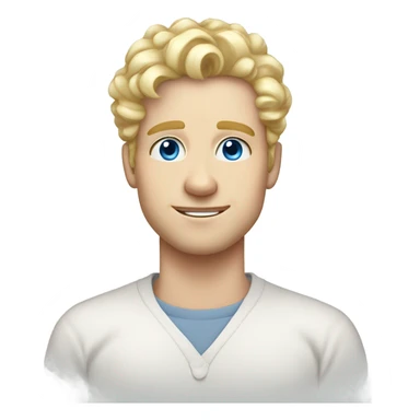 light curl blonde 30yo man blue eyed pale skin sticker