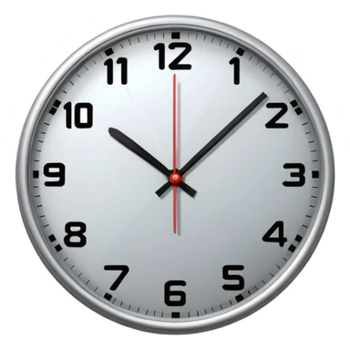 Create a round silver clock now. The time is 17:30 sticker