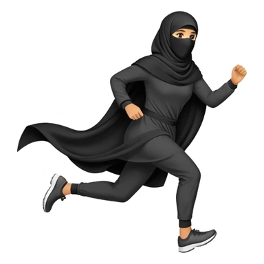 person wearing a niqab, running sticker